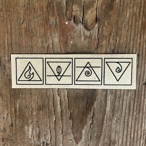 Alchemical Elements Sticker - Fire, Earth, Wind, Water | Eco-Friendly Grass Paper