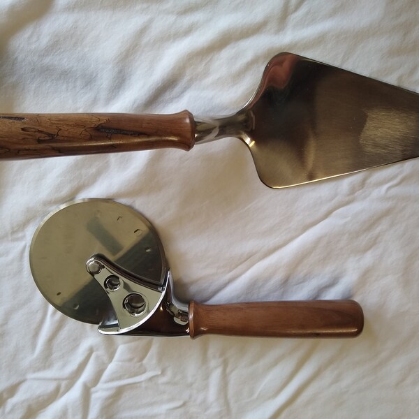 2-teilige black Walnut Pizza Cutter und Server-Set