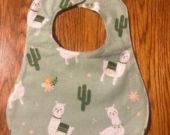 Flanell Lama Babyflicka Haklapp - Handgjord