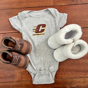 Central Michigan University CMU Onesie Bodysuit Handmade Swoop Eagles Mount Mt. Pleasant Boy or Girl Baby Neutral