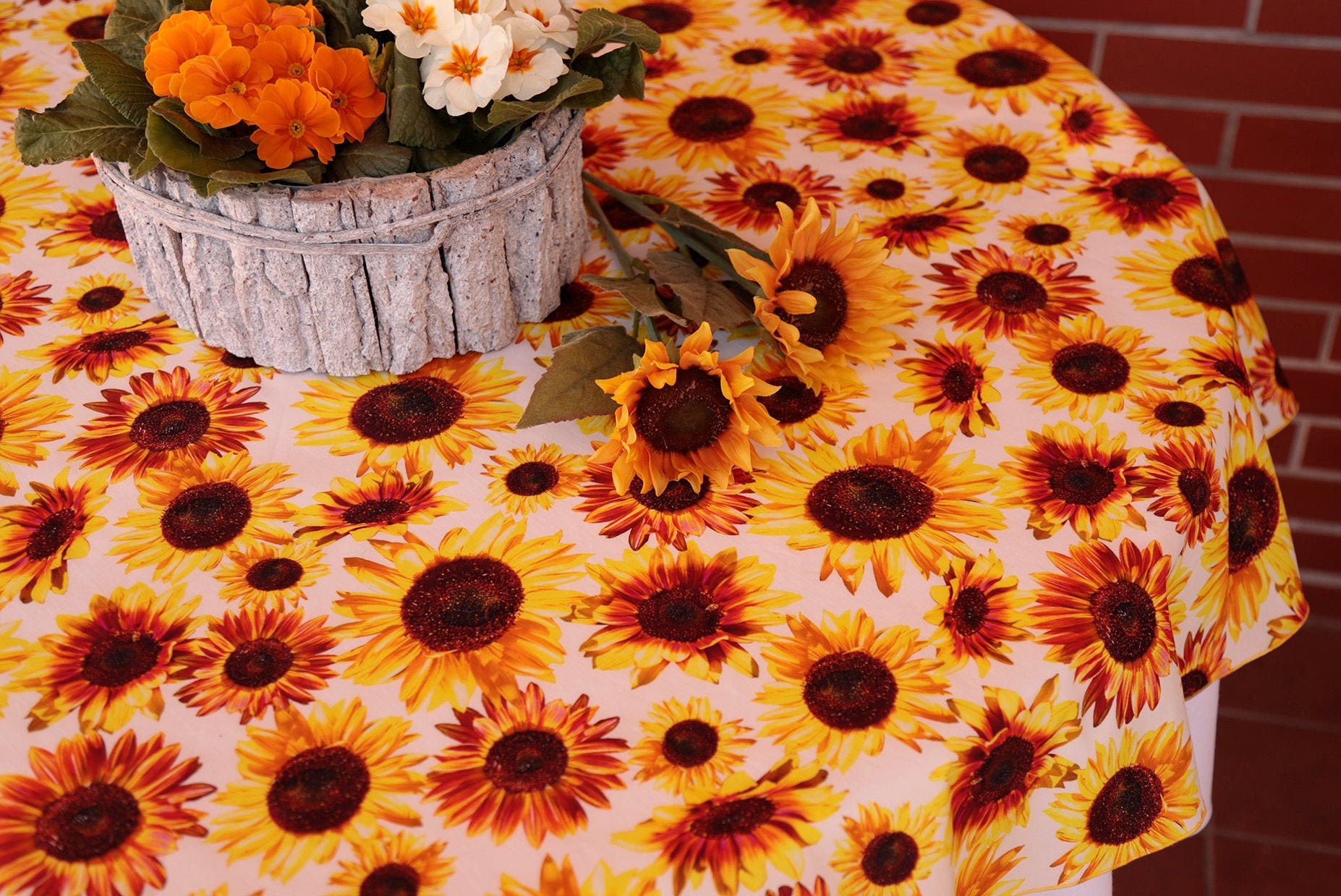 SUNFLOWERS ROUND TABLECLOTH Gift Idea for Christmas and New Etsy UK