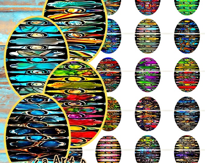 Printable DIY Cabochon Sheet Armnarm Motif graphics perfect for Jewelry making 30x40mm Oval Digital Collage