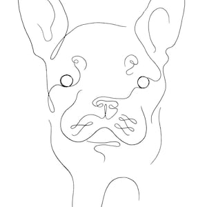 Frenchie One Line Portrait DIGITAL DOWNLOAD, Minimalism Line Drawing, Frenchie, One Line Portrait, Frenchie Drawing, French Bulldog Drawing