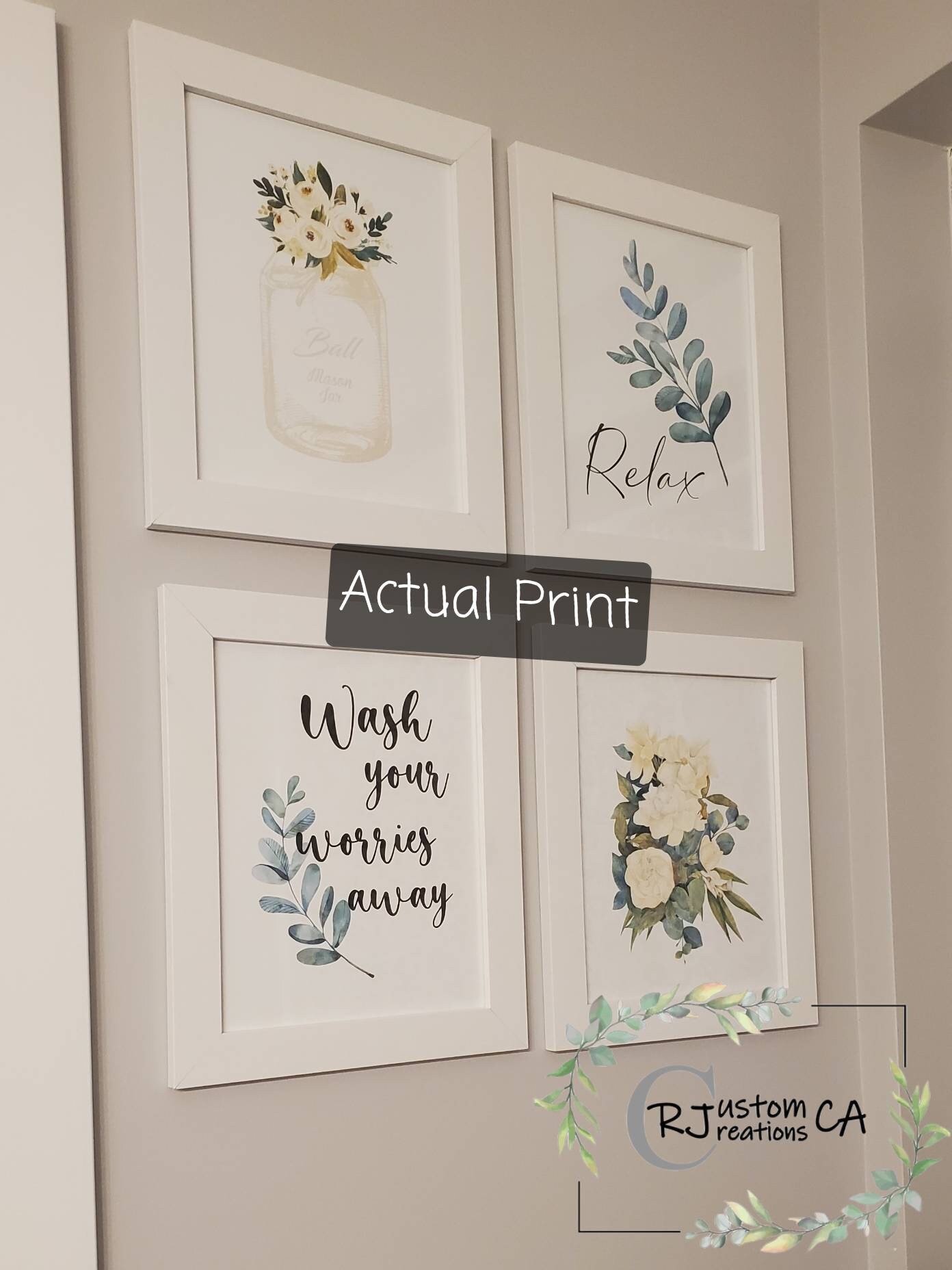 Bathroom Prints Floral Prints Actual Print Bathroom - Etsy