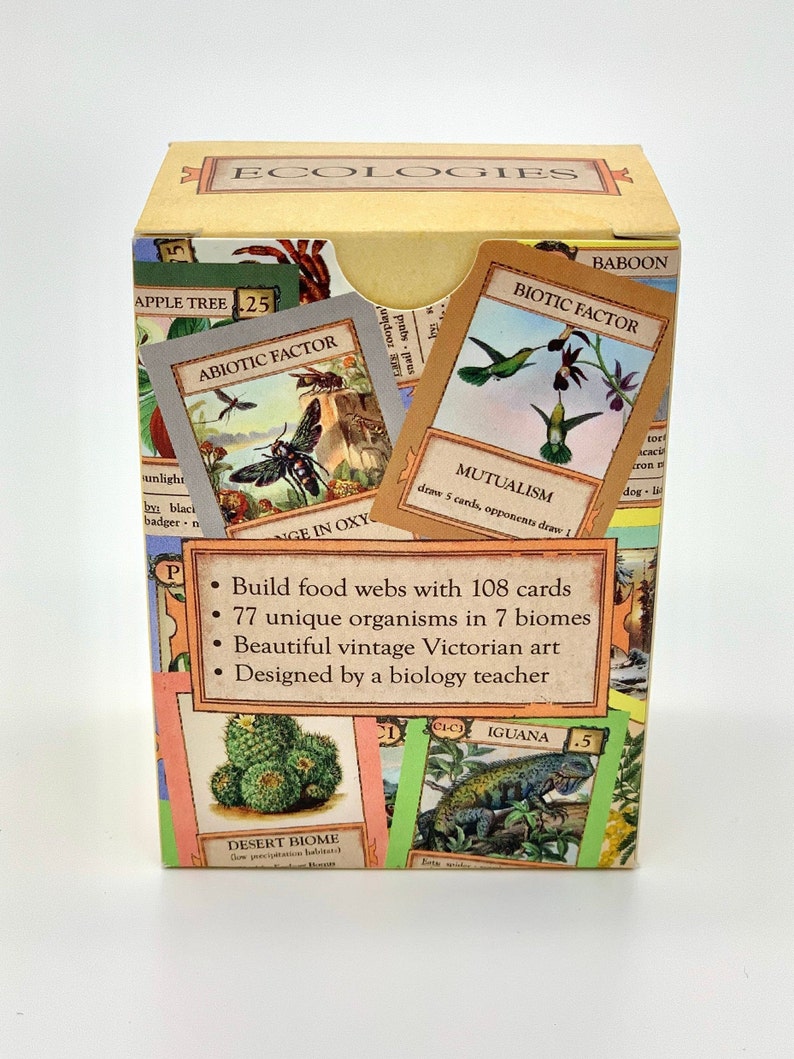 Ecologies Card Game Gameplay Inspired by Nature Use Science to Build Food Webs in Seven Unique Biomes Beautiful Vintage Art image 2