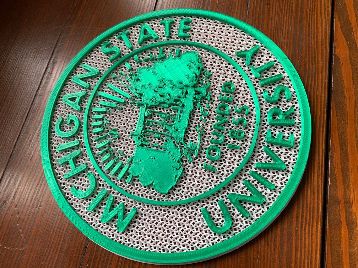 Michigan State University Seal Sign 3D Printed | Etsy