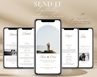 Digital Wedding Invitation, Electronic wedding invitation, Digital wedding invite, wedding invitation digital, Evite, Phone Invite with RSVP