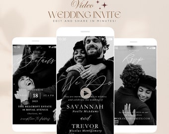 Animated Video Wedding Invitation: Electronic Evite (Digital Download)