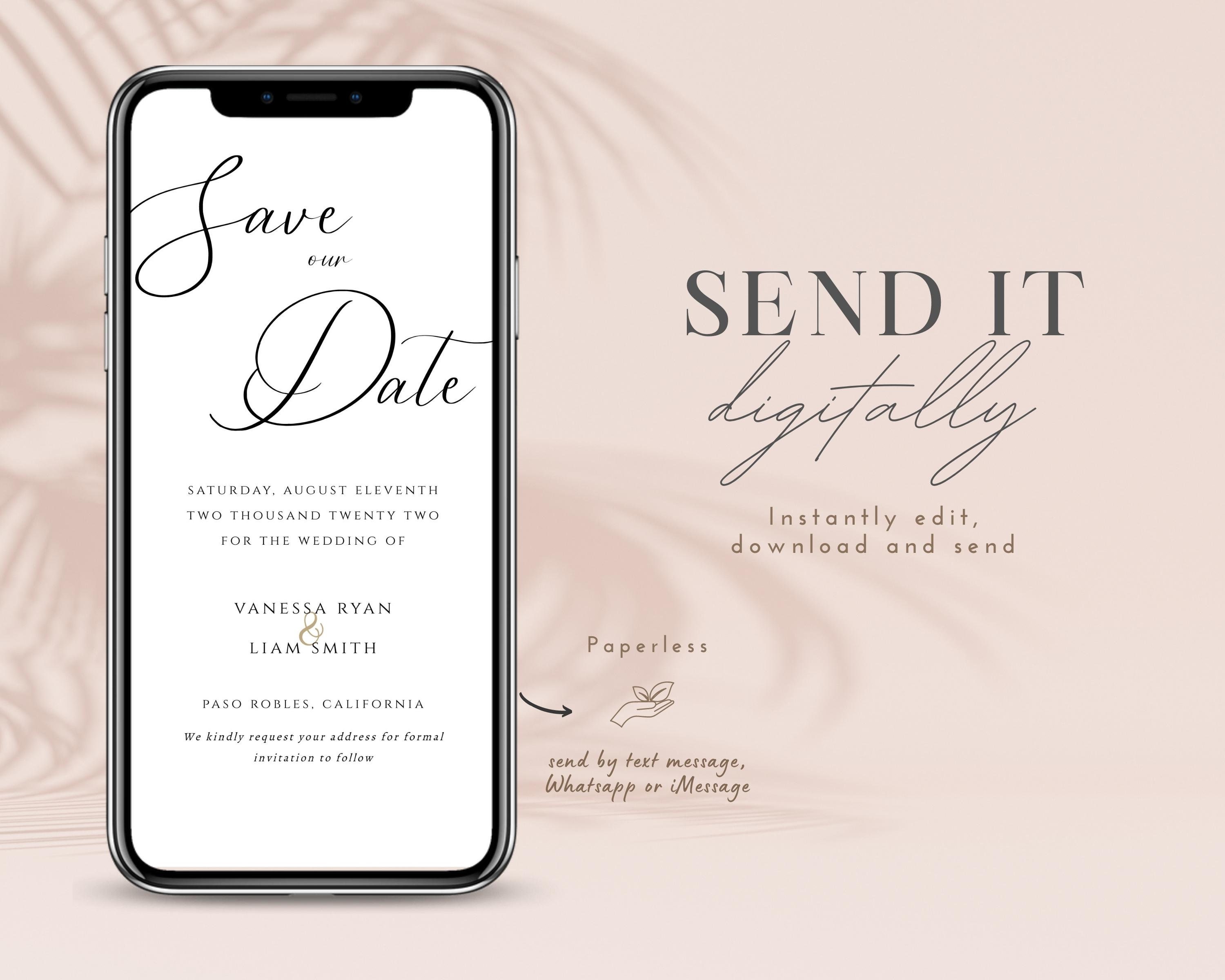 Electronic Save the Date Template Modern Save the Date - Etsy