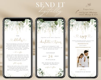 Digital Wedding Invitation, Easy to Edit Electronic Wedding Invitation Digital Wedding Invite Template, Hochzeitseinladung