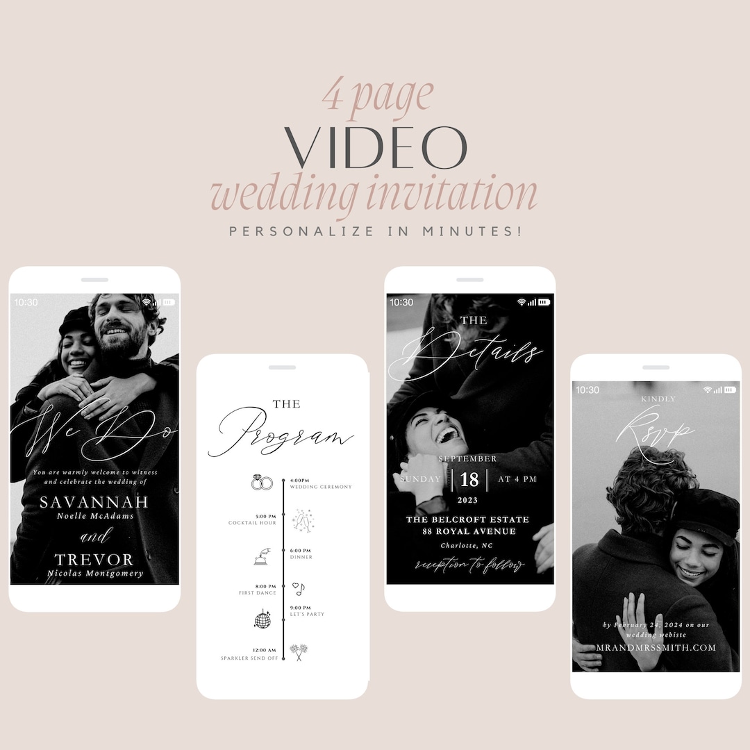 Digital Wedding Invitation, Animated Wedding Invitation, Wedding ...