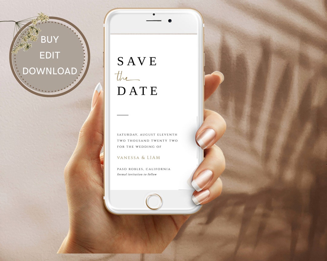 Electronic Save the Date Template, Modern Save the Date Template ...