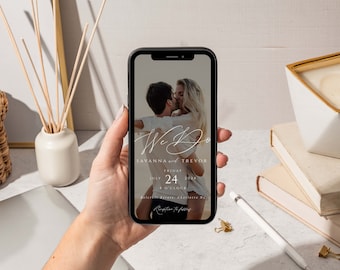 Minimalist Electronic Wedding Invitation: Elegant Evite (Digital Download)