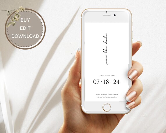 Electronic Save the Date Template Modern Save the Date - Etsy