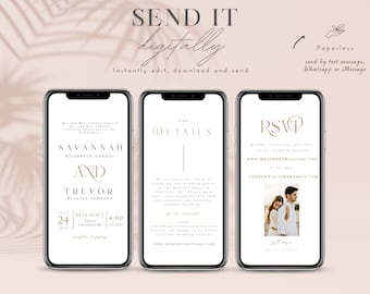 Minimalist Digital Wedding Invitation: Elegant Electronic Invite