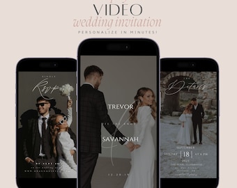 Animated Wedding Invitation Video: Electronic Invite, Evite (Digital Download)