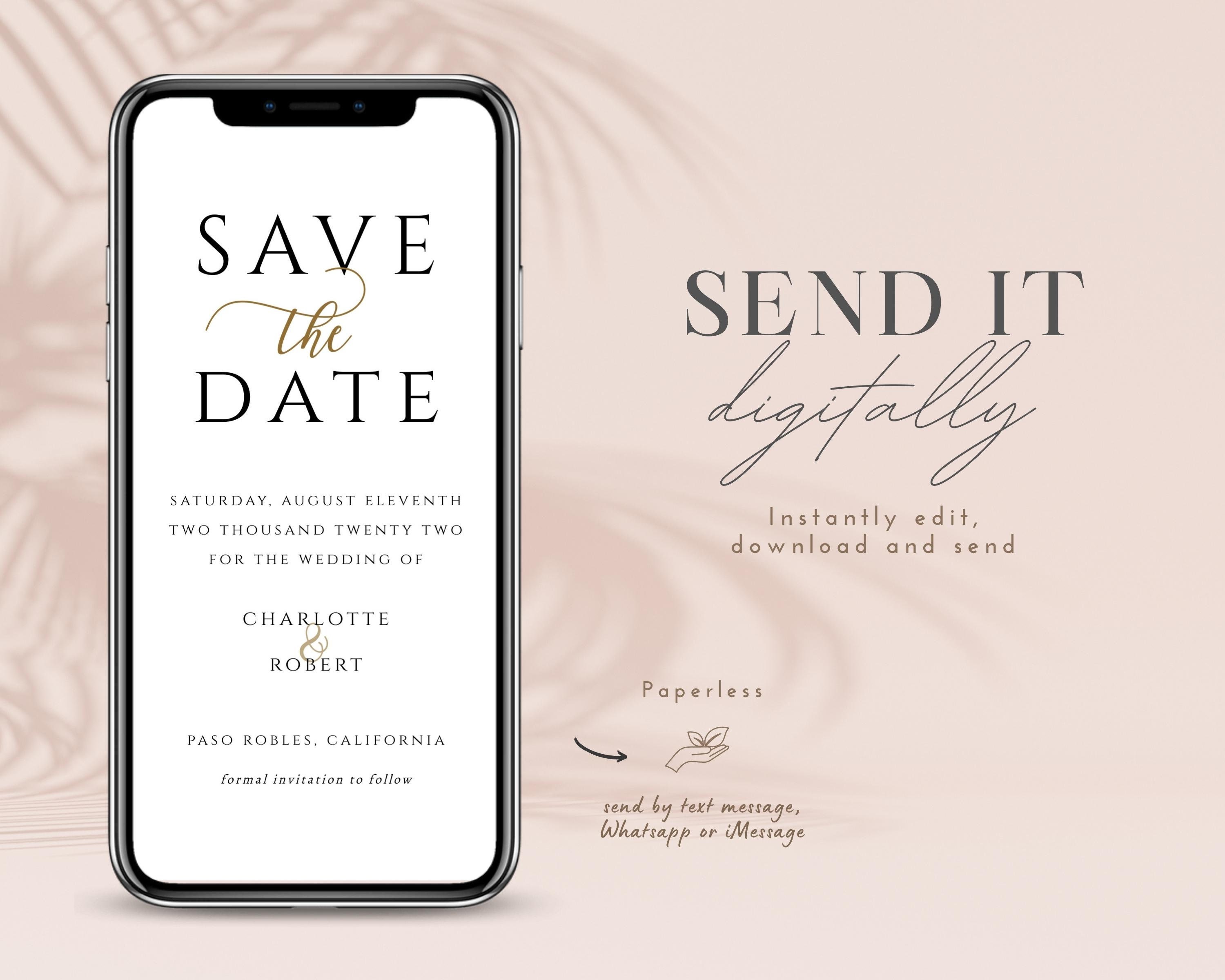 Electronic Save the Date Template Modern Save the Date - Etsy