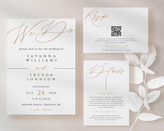 Digital Wedding Invitation With QR Code Electronic Wedding Invitation Wedding Invitation Digital Wedding Invite Wedding Invitation Evite Etsy