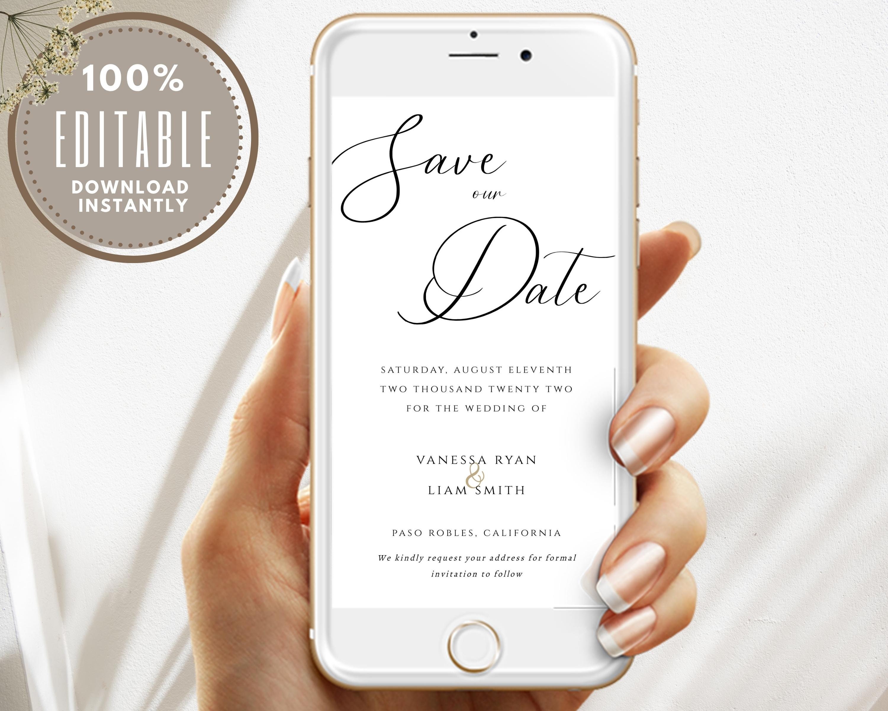 Electronic Save the Date Template Modern Save the Date - Etsy