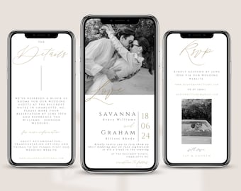Minimalist Digital Wedding Invitation Template: Elegant Evite (PDF)