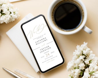 Minimalist Digital Wedding Invitation Template (Evite)