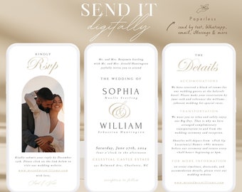 Elegant Digital Wedding Invitation: Mobile Electronic Invite