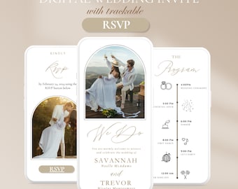 Wedding Website with RSVP, Wedding Website Template, Wedding Countdown, Canva Website, Trackable RSVP, Digital Wedding Invite, Web Invite