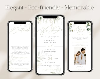 Eco friendly Digital Wedding Invitation, Online Invitation Template, Evite, Smartphone Evite, We Do, Mobile Invite, Electronic Invitation