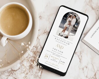Electronic Wedding Invitation: Modern Mobile Evite (Digital Download)