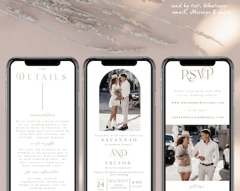 Modern Digital Wedding Invitation: Electronic Evite (Mobile)