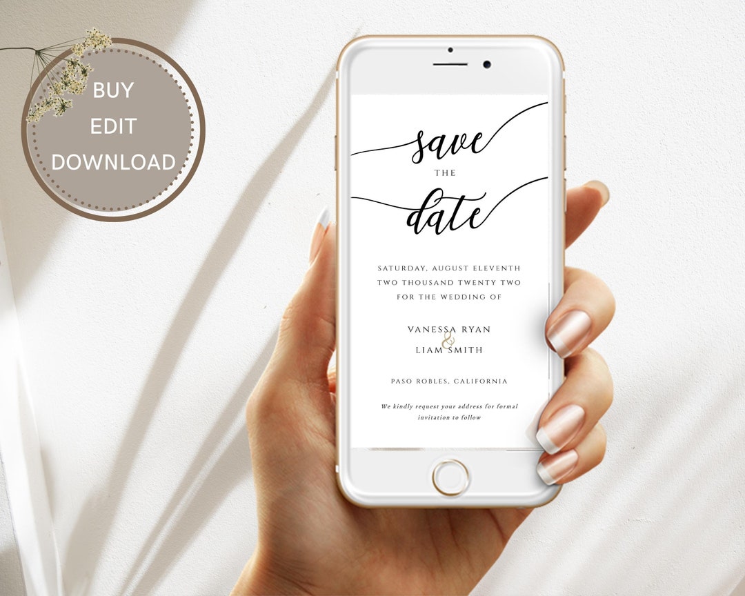 Electronic Save the Date Template Modern Save the Date Etsy Electronic Save the Date Template Modern Save the Date Etsy