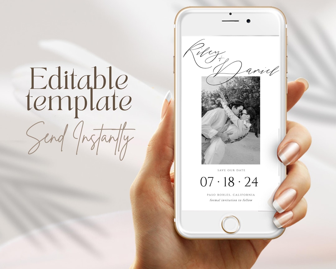 Electronic Save the Date Template, Modern Save the Date Template ...