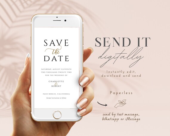 Electronic Save the Date Template Modern Save the Date - Etsy