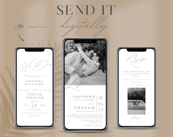 Minimalist Digital Wedding Invitation Template: Elegant Evite (PDF)