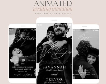 Digital Wedding Invitation, Animated wedding invitation, Wedding invitation video, electronic wedding invitation, wedding invite, Evite