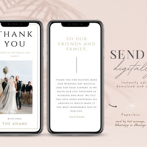 Electronic Wedding Thank you card, Digital Wedding Thank You Card with Photo, iphone thank you card, iPhone Wedding Invite, digital wedding