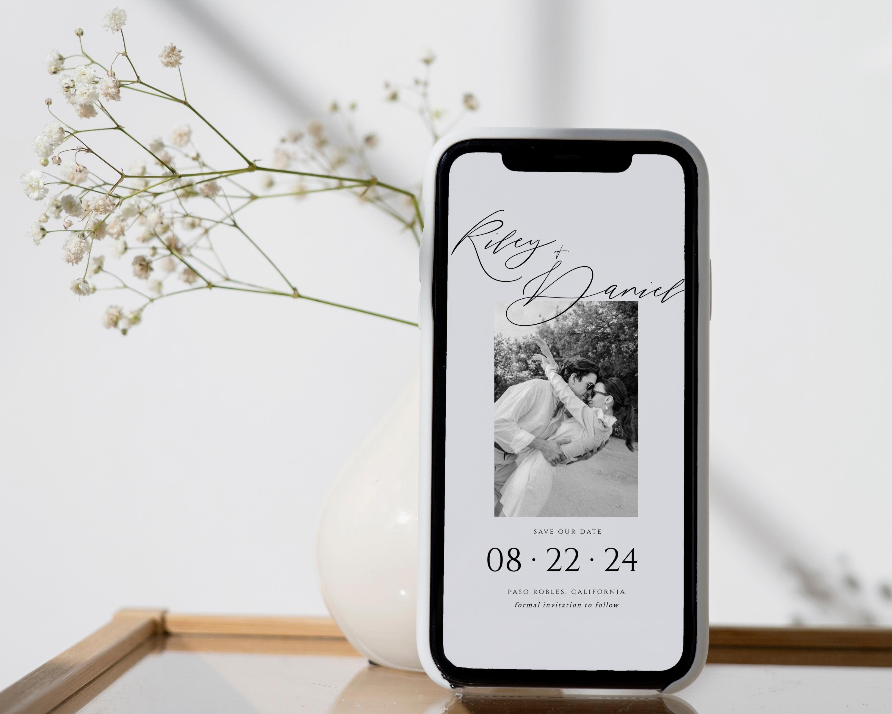 Electronic Save the Date Template, Modern Save the Date Template ...
