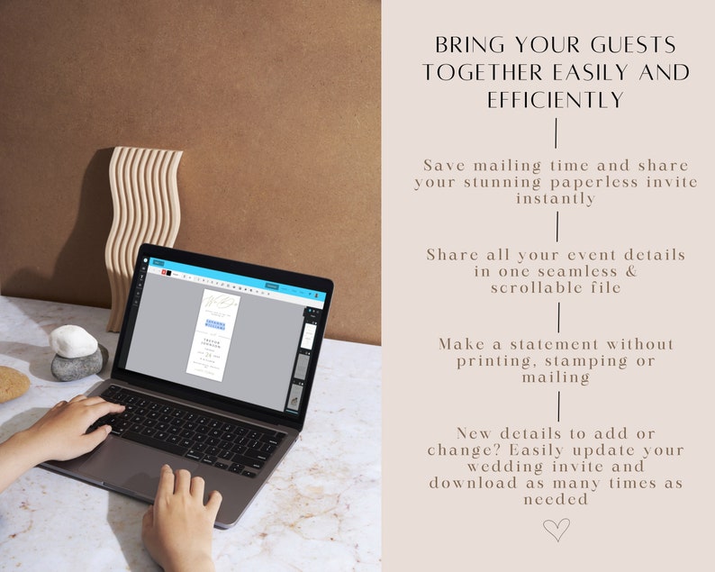 Minimalist Digital Wedding Invitation Template: Elegant Evite (PDF) - Etsy