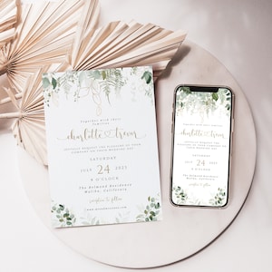 Einladungskarte zur Hochzeit, Vorlage für die Hochzeitseinladung, Digital Wedding Invite, Digital Wedding Invite Template