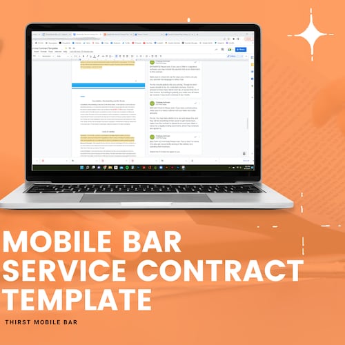 Mobile Bar Service Contract Template Bartending Editable Etsy Ireland