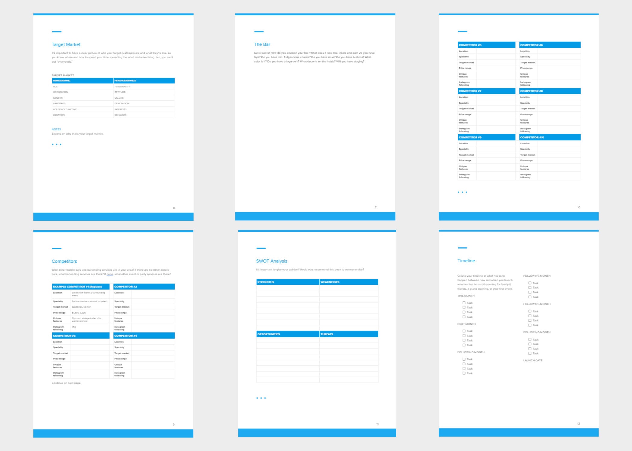 mobile bar business plan template