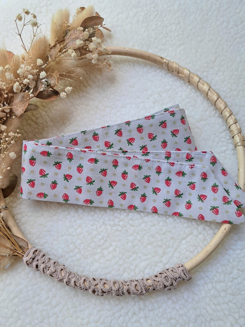 Ceinture fraises Ceinture 3en1 ceinture-headband-foulard afbeelding 2