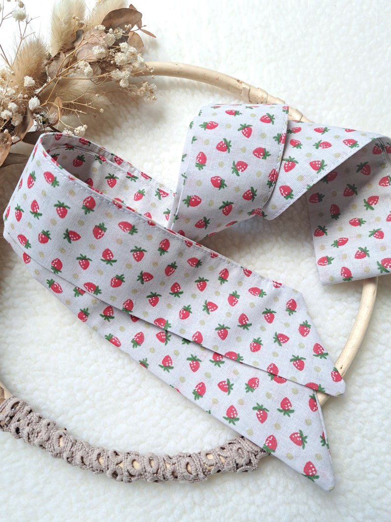 Ceinture fraises Ceinture 3en1 ceinture-headband-foulard afbeelding 1