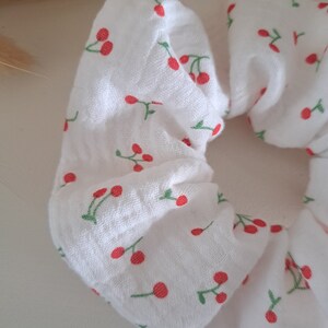 XL cotton gauze scrunchie hair elastic image 2