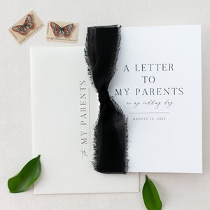 Personalized "To My Parents" Cotton Paper Card | Wedding Card | Wedding Day Of Card | Personalized Wedding Card and Envelope | Handmade Card