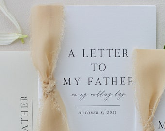 Personalized "To My Father" Cotton Paper Card | Wedding Card | Wedding Day Of Card | Personalized Wedding Card | Handmade Wedding Card