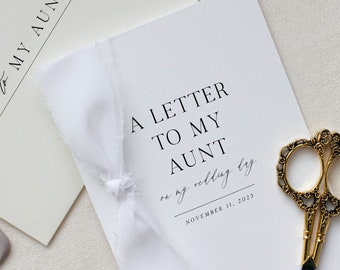 Personalized "To My Aunt" Cotton Paper Card | Personalized Wedding Card | Handmade Cards |  To My Aunt On My Wedding Day Card