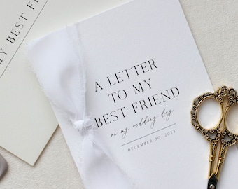Personalized "To My Best Friend On My Wedding Day Card" Cotton Paper Card | Personalized Wedding Card | Handmade Cards |  To My Best Friend