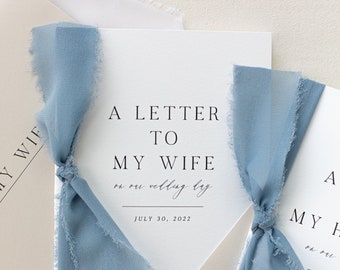 Personalized "To My Wife" Cotton Paper Card | Wedding Card | Wedding Day Of Card | Personalized Wedding Card | Handmade Wedding Card | Wife