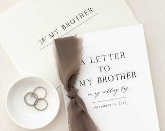 Personalized "To My Brother" Cotton Paper Card | Wedding Card | Wedding Day Of Card | Personalized Wedding Card and Envelope | Handmade Card